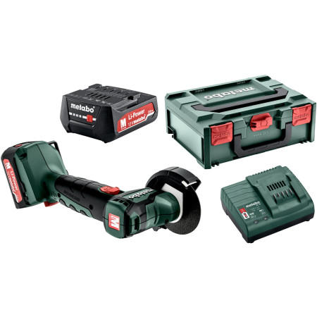 Akumulatorowa szlifierka kątowa Metabo PowerMaxx CC 12 BL 2x2Ah walizka ładowarka