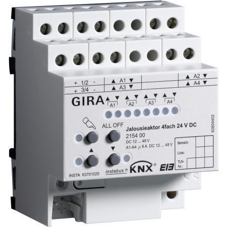 GIRA aktor żaluzjowy 4x DC 24 V KNX 215400