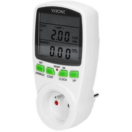 Watomierz VIRONE EM-1 dwutaryfowy, z wyświetlaczem LCD