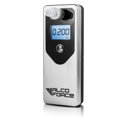 Alkomat AlcoForce EVO + kalibracja 12mc +10 ustników srebrny