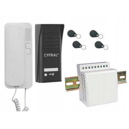 OUTLET_3: DOMOFON CYFRAL COSMO 1-LOKATORSKI CZARNY (OUTLET)
