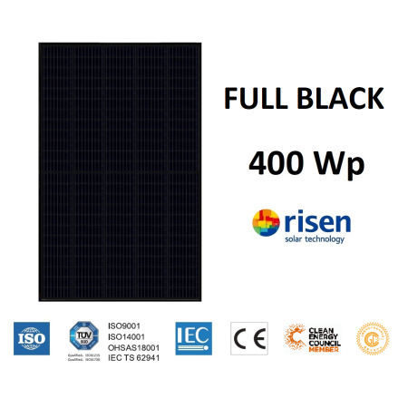 Moduł panel PV full black 400W RISEN RSM40-8-400MB 1754x1096x30mm