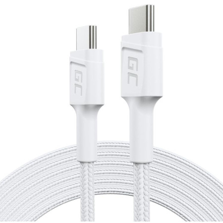 KABEL USB-C / USB-C Green Cell POWERSTREAM 30cm BIAŁY PD 60W ULTRA CHARGE QUICK CHARGE 3.0 KABGC31W