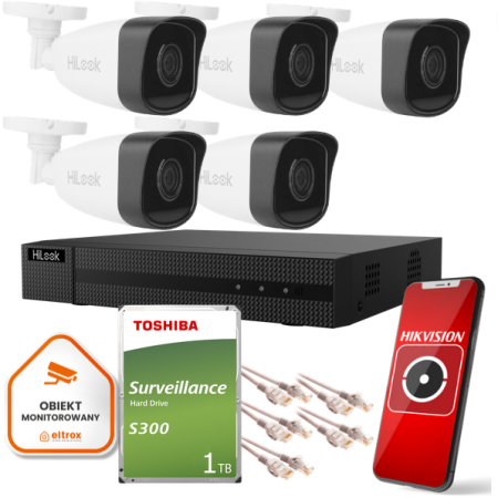 Zestaw monitoringu Hilook 5 kamer IP IPCAM-B5