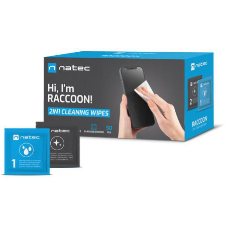 Chusteczki czyszczące Natec Raccoon 2w1