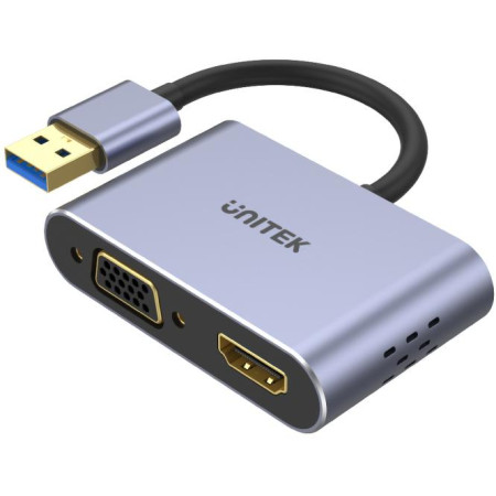 OUTLET_1: Adapter Unitek V1304A USB-A na HDMI i VGA, FullHD (OUTLET)
