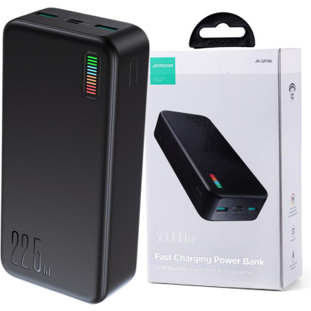 Powerbank Joyroom Dazzling Series QP196 30000mAh 22.5W PD 3.0 QC 3.0 2x USB-A 1x USB-C czarny