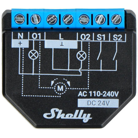 Shelly Plus 2PM Sterownik 2-kanałowy przekaźnik roletowy z pomiarem energii WIFI