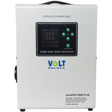 Przetwornica VOLT POLSKA SINUSPRO 1200E PLUS 12V 800/1200W LiFePO4, MENU