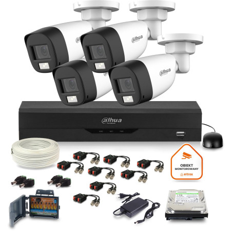 Zestaw monitoringu Dahua 4kam 2MP IR20m