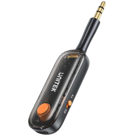 OUTLET_1: UNITEK 2w1 Adapter Bluetooth 5.3 nadajnik/odbiornik audio zasięg 10m czarny (OUTLET)