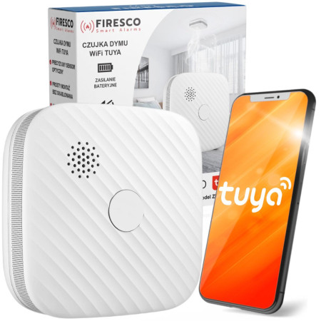 Czujnik dymu Firesco ZR153SW CB z WiFi aplikacja Tuya 