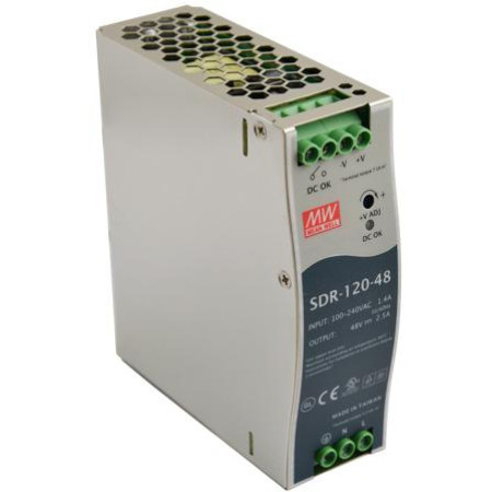 ZASILACZ IMPULSOWY NA SZYNĘ DIN MEAN WELL SDR-120-48