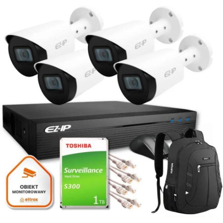 Zestaw monitoringu IP EZ-IP by Dahua 4 kamery EZ-IP EZI-B140-F2 4MPX (2K) 1TB