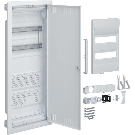 Rozdzielnica hybrydowa podtynkowa, 2 x12modułów, 2x płyta montażowa, 1x gniazdo 230V, HAGER Volta Hybrid VU602PLH