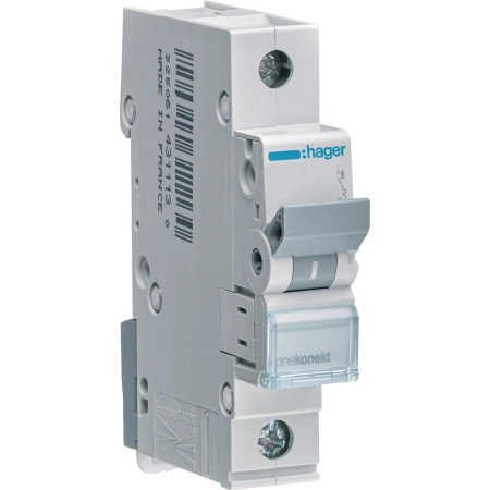 OUTLET_1: Wyłącznik nadprądowy 6kA , B, 20A, 1P, B20 Hager MBN120E (OUTLET)