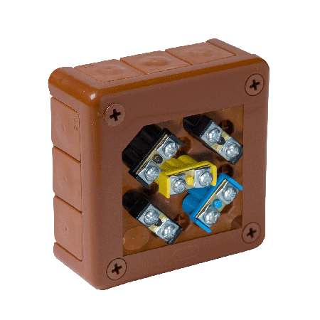Puszka natynkowa z zaciskami 12 wlotów VIPLAST VP-41 BRĄZOWA IP55 98x98x42mm 041-52