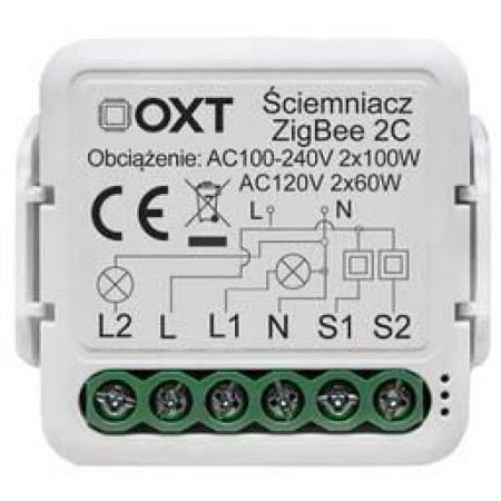 Moduł OXT mini ściemniacz 2 obwody ZigBee TUYA