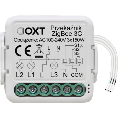 Moduł OXT mini przekaźnik 3 obwody ZigBee TUYA