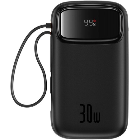 Powerbank Baseus QPow 2 20000mAh 30W z 2 wbudowanymi kablami USB-C - czarny