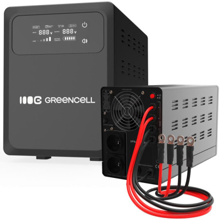 UPS ZASILACZ AWARYJNY Greencell PowerCore 1500VA 1000W AVR 12VDC LCD