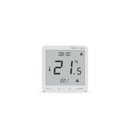 OUTLET_1: Przewodowy regulator pokojowy sinum biały R-S3 Tech Sterowniki (OUTLET)