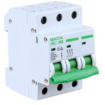 Wyłącznik nadmiarowoprądowy,6kA,C,3-pola,20A GACIA SB6L C 3P 20A