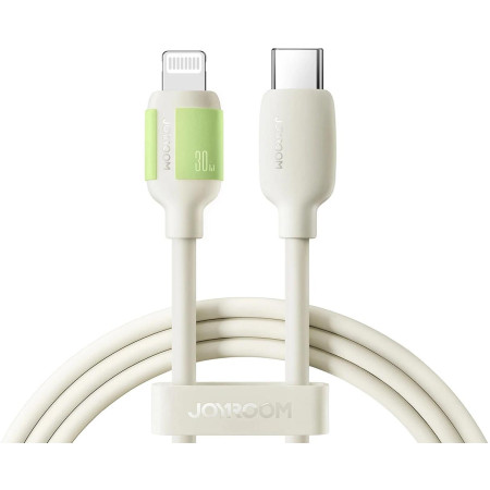 OUTLET_1: Kabel Joyroom S-A53 30W USB-C - Lightning z fluorescencyjną końcówką 1,2 m - beżowy (OUTLET)