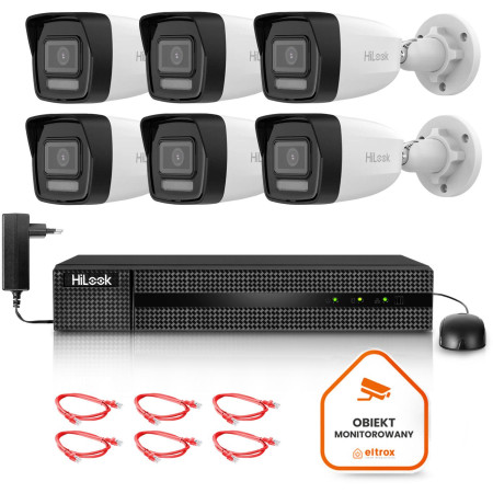 Zestaw monitoringu Hilook 6 kamery IP IPCAM-B8-30DL z dyskiem 2TB