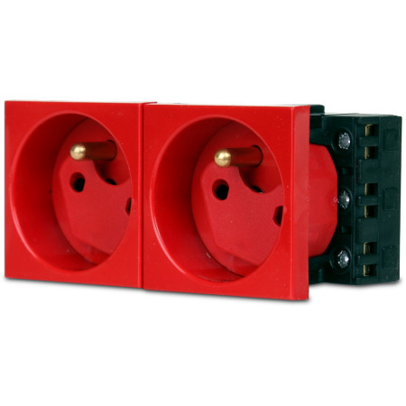 Gniazdo 2M elektryczne podwójne + blokada