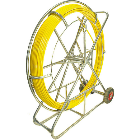 WŁÓKNO SZKLANE DO PRZECIĄGANIA KABLI 8mm / 150m (PILOT / STALKA) PE + STOJAK