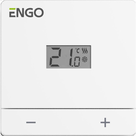 ENGO Controls EASY-BATW - Regulator temperatury, bateryjny, biały, dobowy, natynkowy