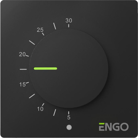 ENGO Controls ESIMPLE-230B - Regulator temperatury, 230V, czarny, dobowy, natynkowy z pokrętłem