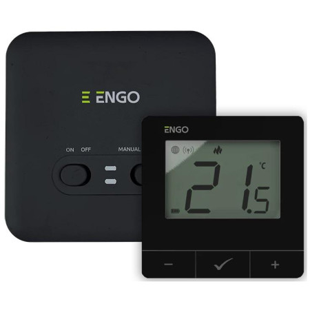 ENGO Controls E20i-B - Regulator temperatury, bezprzewodowy, bateryjny, Wi-Fi, Internetowy, czarny, 868MHz