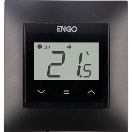 ENGO Controls E55-B - Regulator temperatury do ramki 55x55, 230V, czarny, Internetowy, Wi-Fi