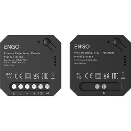 ENGO Controls ETR-868 - Przekaźnik bezprzewodowy EngoLink, nadajnik+odbiornik sterowany radiowo, 868Mhz, 230V