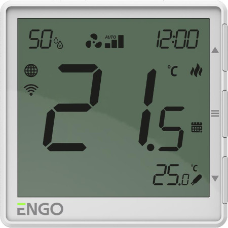 ENGO Controls EFAN-24W - Regulator klimakonwektorów, 24V, biały, Internetowy, podtynkowy , Wi-Fi