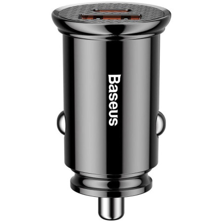 Ładowarka samochodowa Baseus Circular 30W 5A USB-C, USB-A, czarna