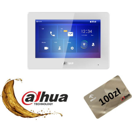 Monitor wideodomofonu Dahua VTH5422HW-W + gratis