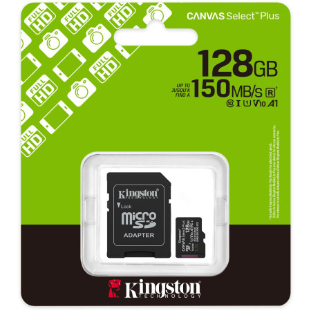 Karta pamięci microSD 128GB Kingston Canvas Select Plus microSDXC C10 UHS-1 128GB