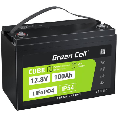AKUMULATOR LITOWO-ŻELAZOWO-FOSFORANOWY LiFePO4 Green Cell Cube 12.8V 100Ah LFPGC12V100AH