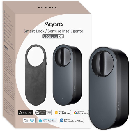 Aqara Smart Lock U200 Lite Czarny Inteligentny zamek do drzwi EL-D03D
