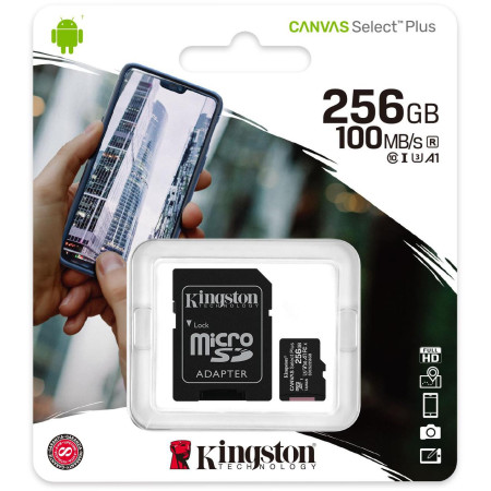 Karta pamięci microSD  Kingston Canvas Select Plus microSDXC C10 UHS-I 256GB