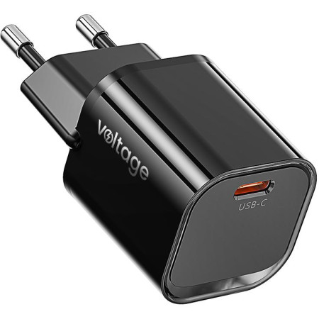Ładowarka sieciowa Voltage GaN Quick Mini 20W PD 3.0 QC 3.0 USB-C czarna