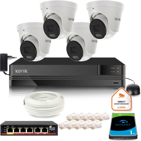 Zestaw monitoringu Easycam z 2 kamerami EC-IP-B5MP40DLT 5MPx z aktywnym odstraszaniem