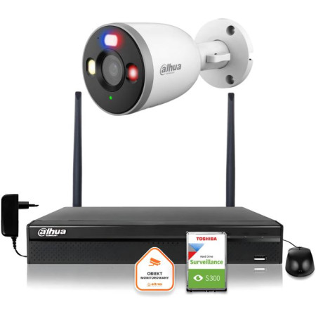 Zestaw monitoringu IP Dahua Kamera WI-FI 5MPx 2K F5D-PV-0280B aktywne odtraszanie LED IR do 30m