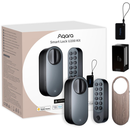 Aqara Smart Lock U200 Kit Czarny Inteligentny zamek do drzwi EL-D02D