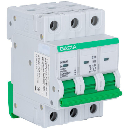 Wyłącznik nadprądowy GACIA N8BH 10KA C 3P 63A
