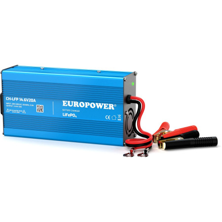 ŁADOWARKA PROSTOWNIK DO AKUMULATORÓW LiFePO4 EUROPOWER CH-LFP/12/20 M8 14,6V 20A KONEKTOR M8