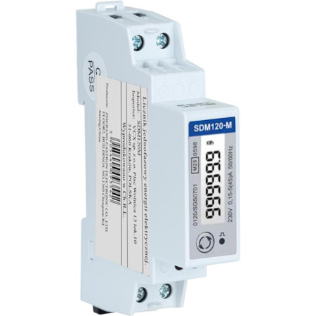 Licznik energii jednofazowy z Modbus dwukierunkowy VCX SDM120M (MID)